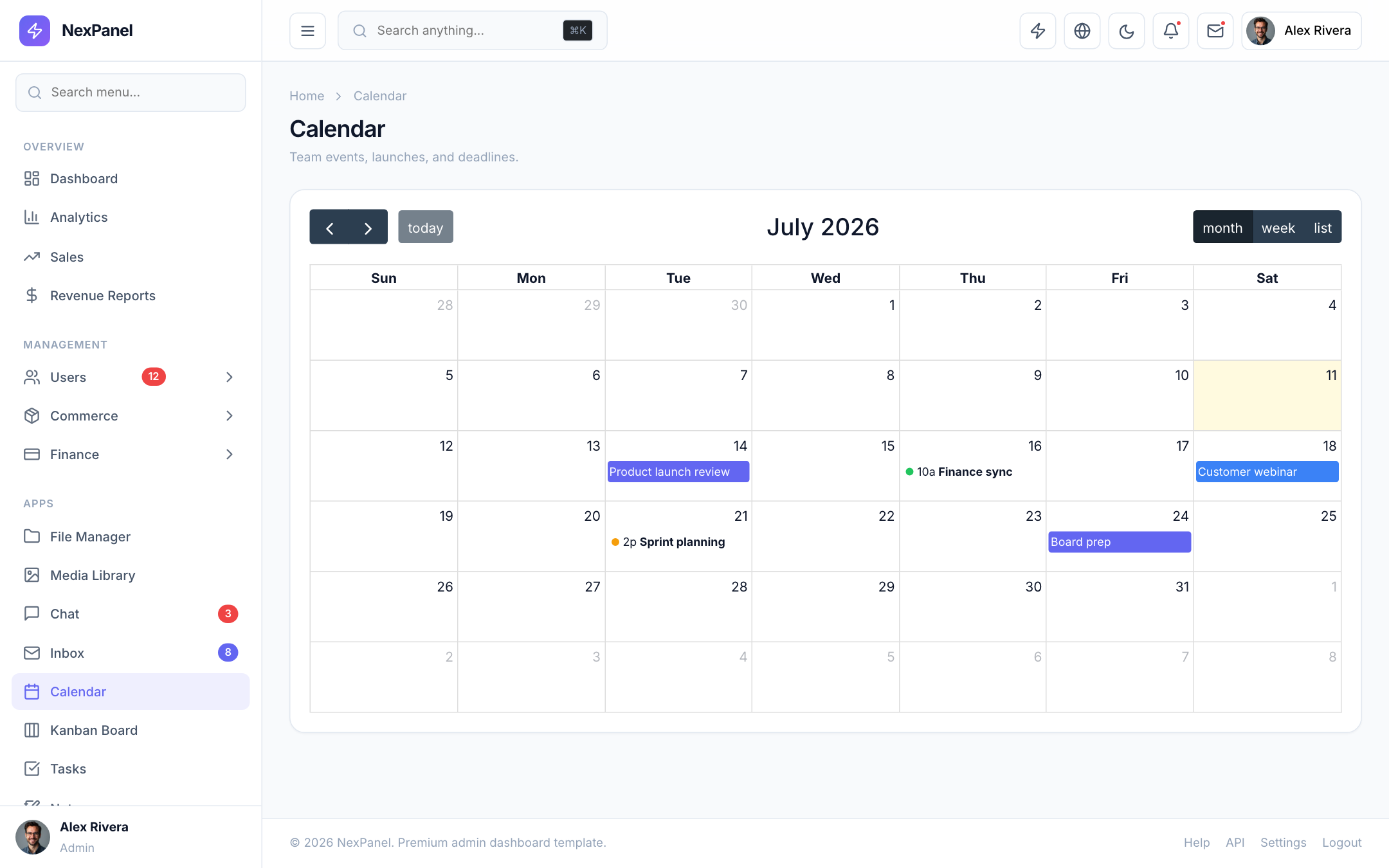 Calendar