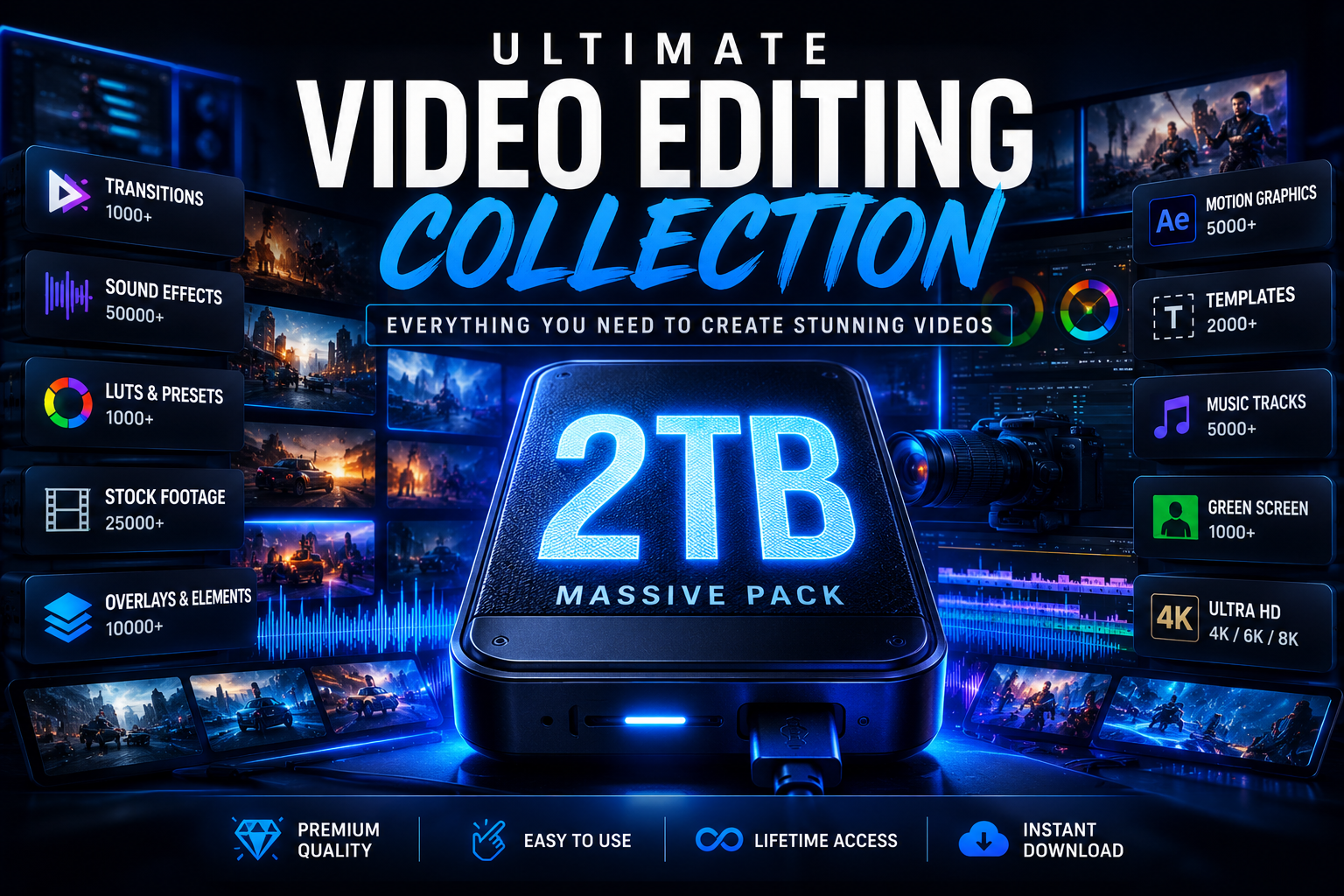 CreatorVault 2TB – Ultimate Video Editing Collection