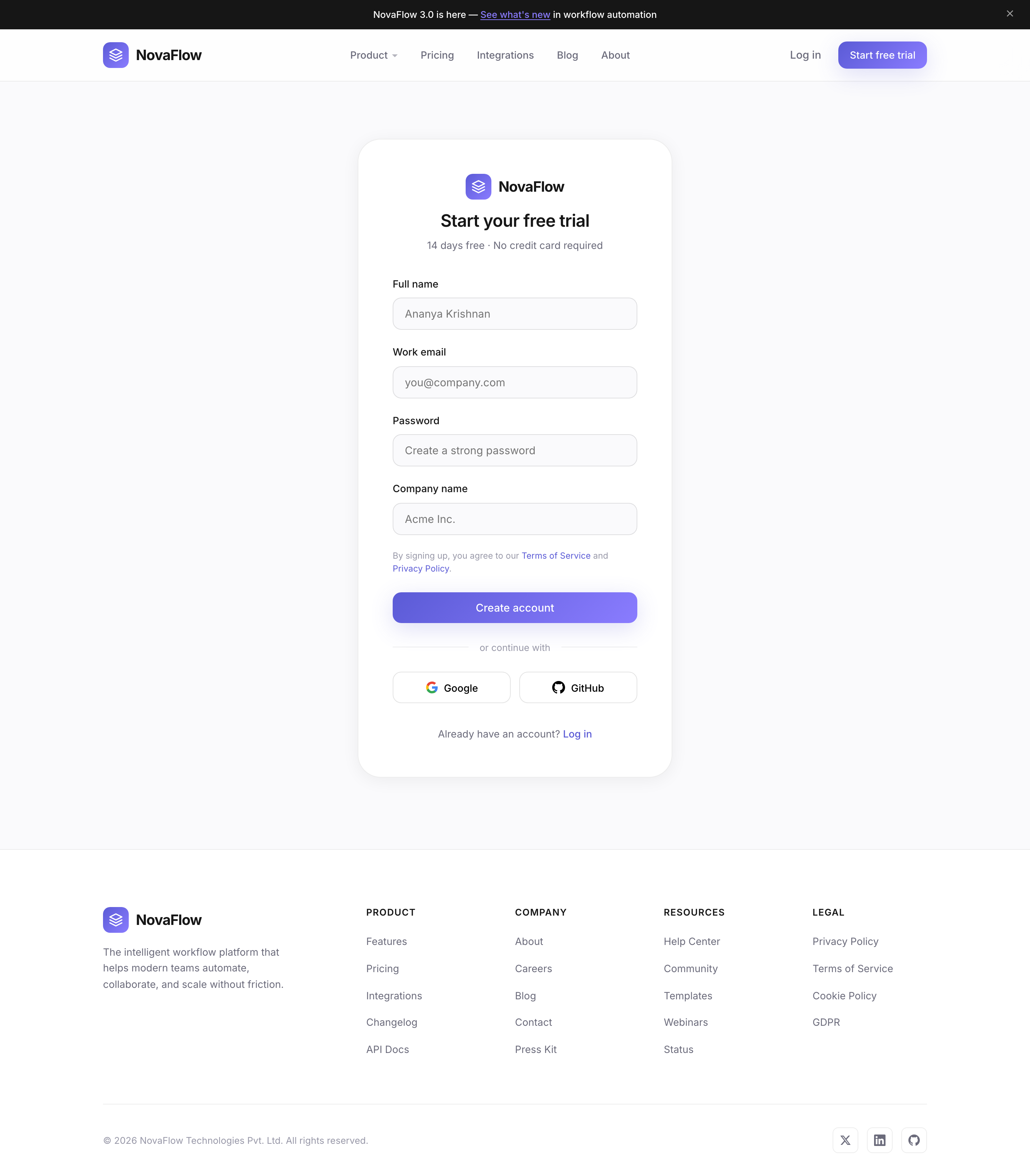 Signup